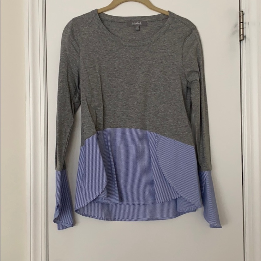 Grey and blue top